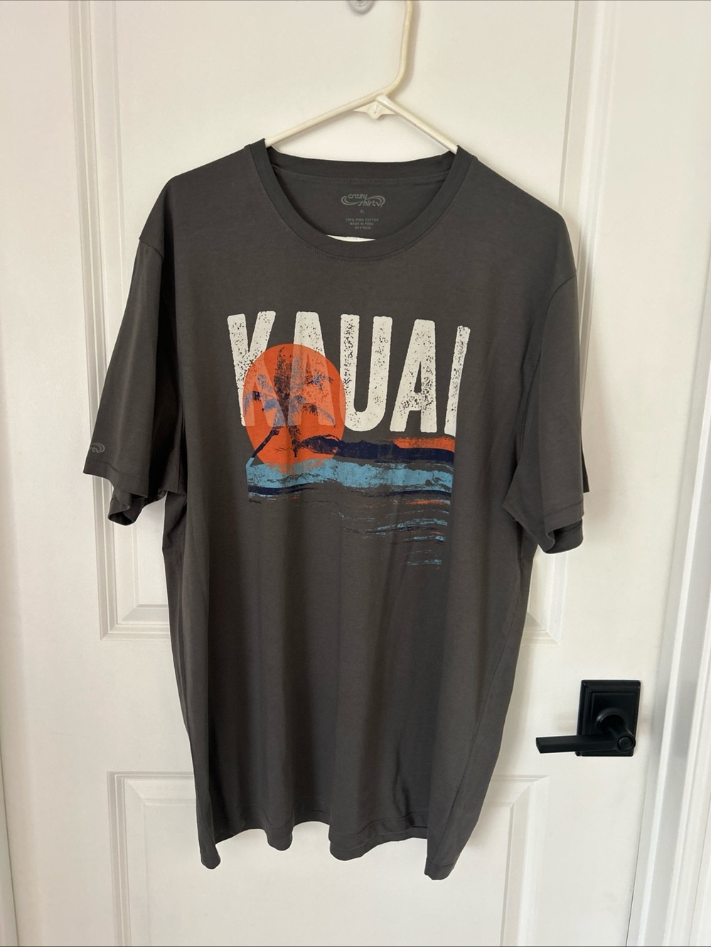 Crazy Shirts Kauai T-Shirt Men’s Sz XL Smoke Beach Island Lifestyle Pima Cotton